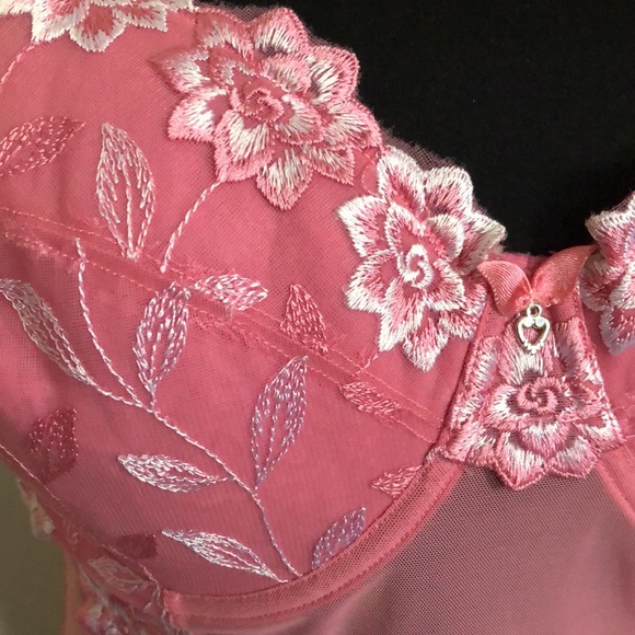 Pink lace & sheer teddy - Picture 3 of 4